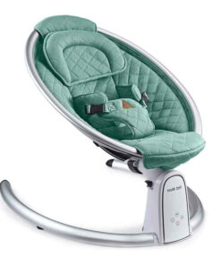 Hot Mom electric baby bouncer chair with plush infant cushion, safety belt and modern automatic rocking base
