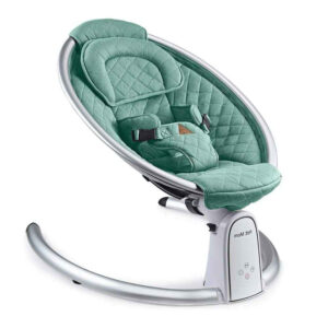 Hot Mom electric baby bouncer chair with plush infant cushion, safety belt and modern automatic rocking base