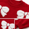 Girls 3-piece red bow sweater pants and handbag gift set laid out for baby shower Kenya, kids clothes online