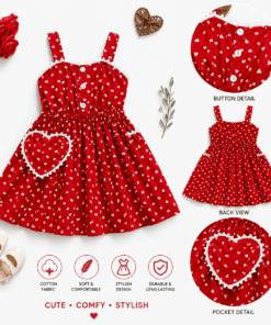 Girls Red Heart Print Dress Nairobi Kenya | Activekids on Sanalist