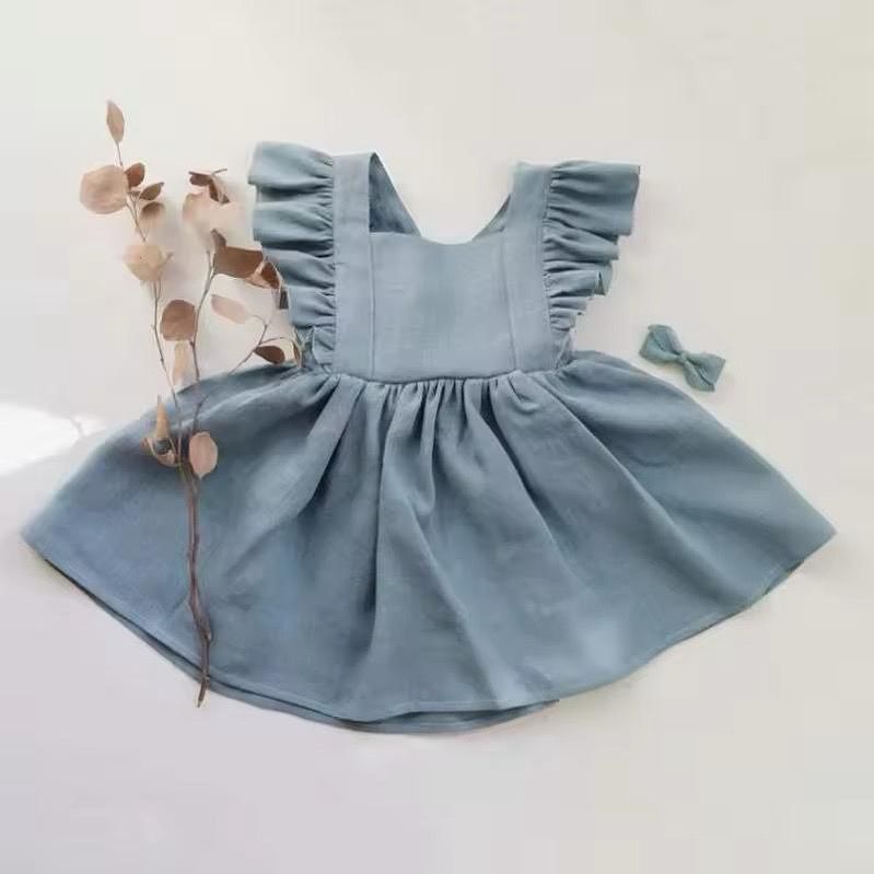 Girls Dress In Nairobi | Blue Ruffle Dress – Activekids 2 Blue ruffle girls dress for babies and toddlers, sold by ActiveKids baby shop in Nairobi.