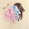Best Baby Bathrobe In Nairobi | Soft Hooded Baby Robe – Activekids 11 Pink, blue and leopard print baby bathrobes displayed flat, sold by ActiveKids baby shop in Nairobi for baby clothes and baby essentials.