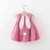 Pink Bunny Girls Dress Nairobi | Cute Baby Girl Dress – Activekids 9 Pink bunny girls dress displayed without a hanger on a white background, available at ActiveKids kids shop in Nairobi.